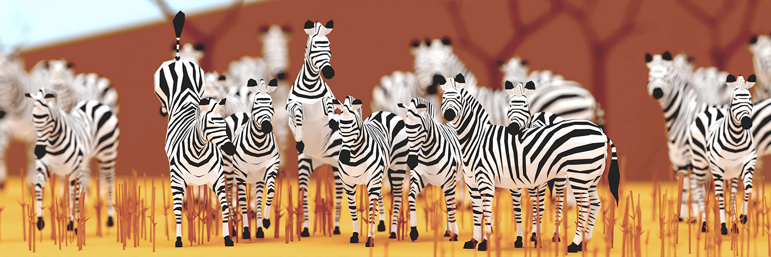 Lowpoly Zebras