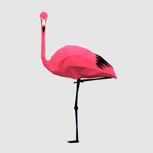 low poly flamingo