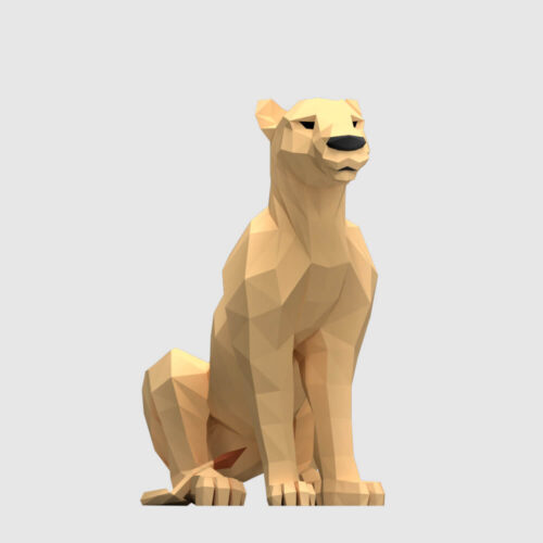 low poly 3d model lioness