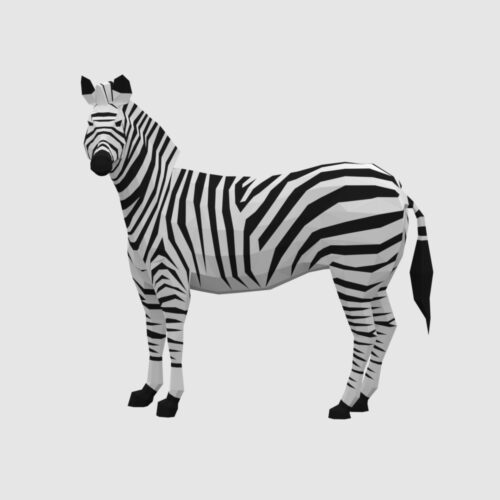 low poly zebra