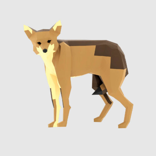 low poly coyote