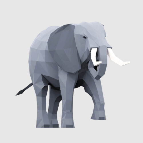 low poly elephant