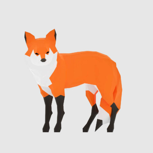 low poly fox