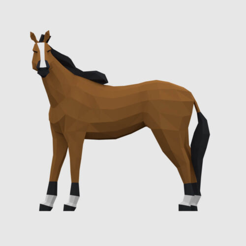 low poly horse