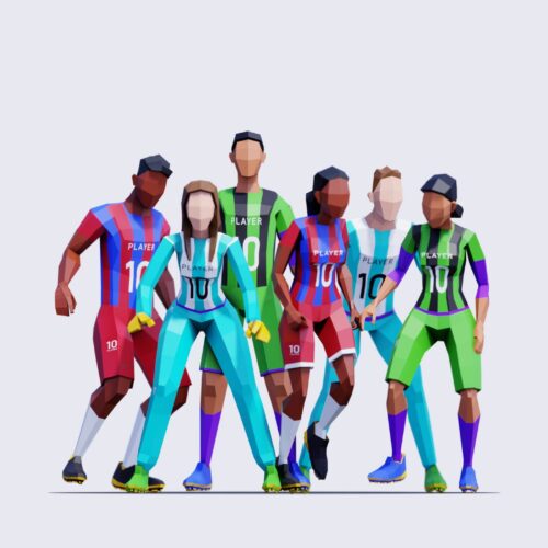 Low Poly Football Players