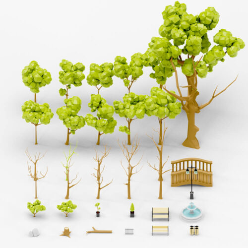Low Poly City Trees