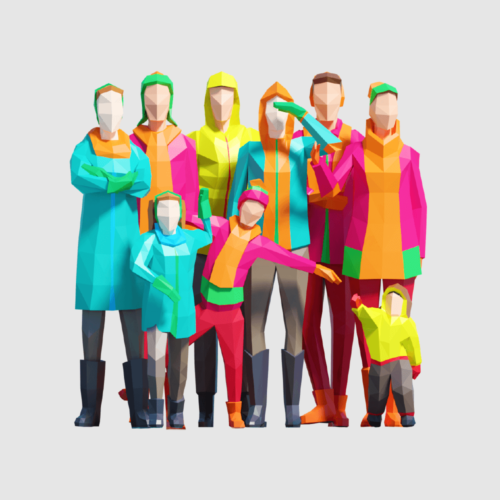 Low Poly Winter People