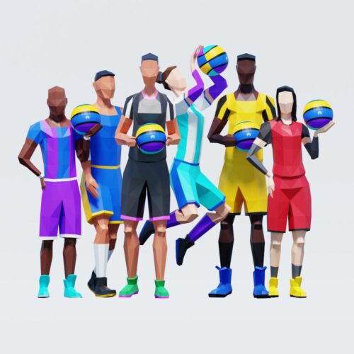 Low Poly Basketball Players