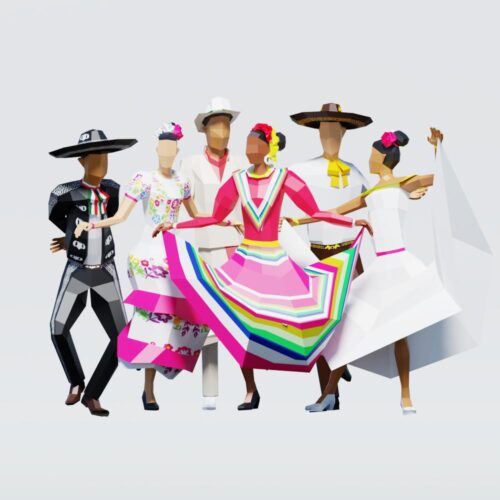 Low Poly Traditional Dancers