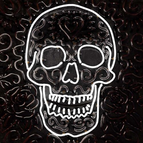Neon Crypto Calavera