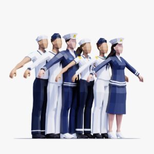 Low Poly Navy Soldiers