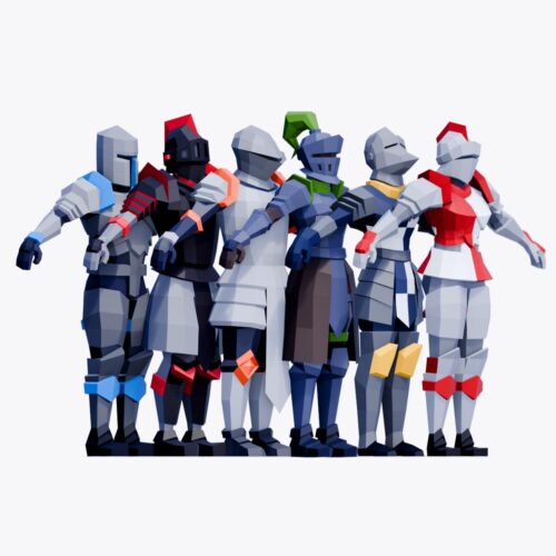 low poly knights